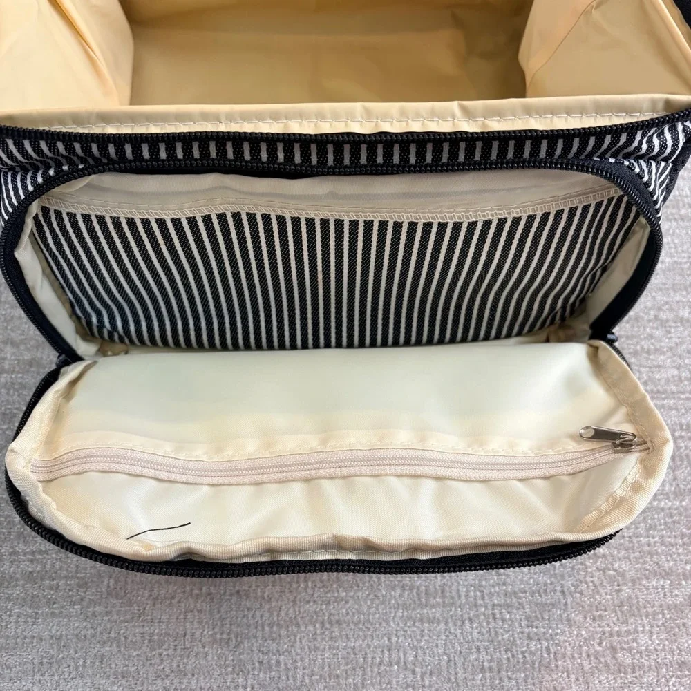 Luxja Breast Pump Bag Women OS Black White Pinstripe Insulated Professional